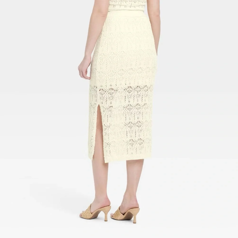 NWT Women's Crochet-Style Midi Sweater Skirt - A New Day - Picture 4 of 9